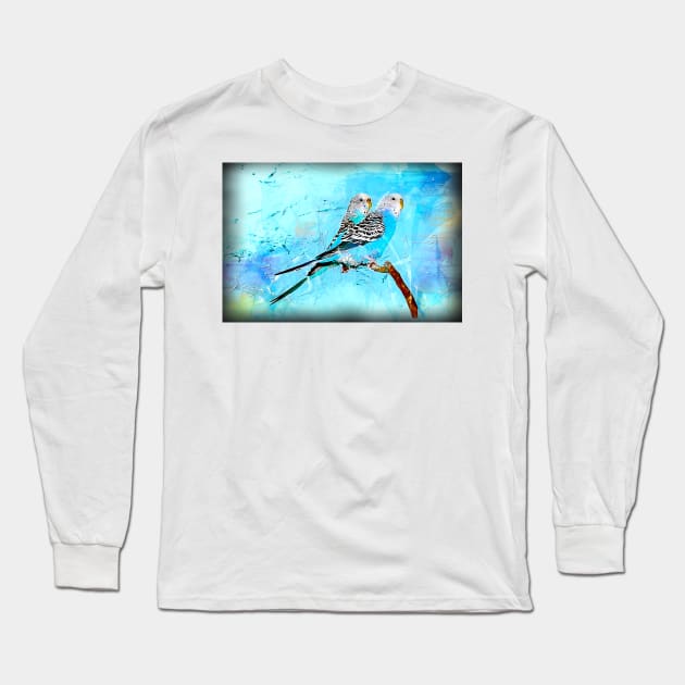 parakeets painting Long Sleeve T-Shirt by tedsox